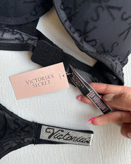 Black with rhinestone logo straps Set | Victoria's Secret