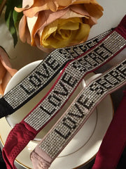 Women sexy rhinestones G-strings thongs lingerie T-back underwear panties - Black