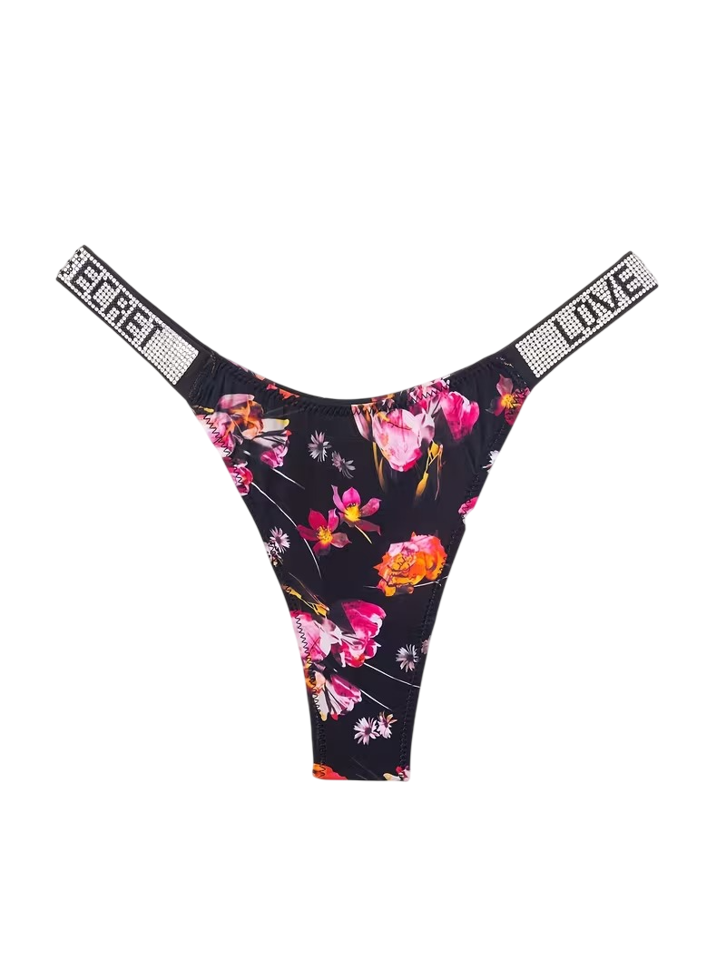 Women sexy rhinestones G-strings thongs lingerie T-back underwear panties