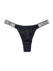 Women sexy rhinestones G-strings thongs lingerie T-back underwear panties - Black